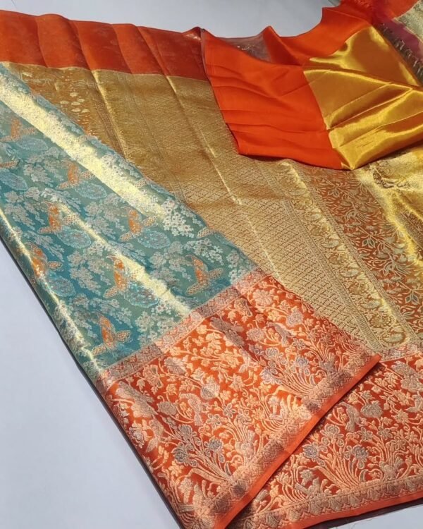Special Pure Kanchipuram tissue 1g meenakari