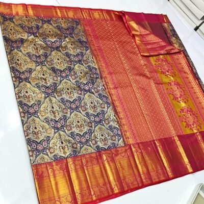Bridal wear pure kanchipattu tissue 5d kuttu
