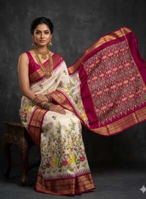 Ikkat silk sarees for bridal wear