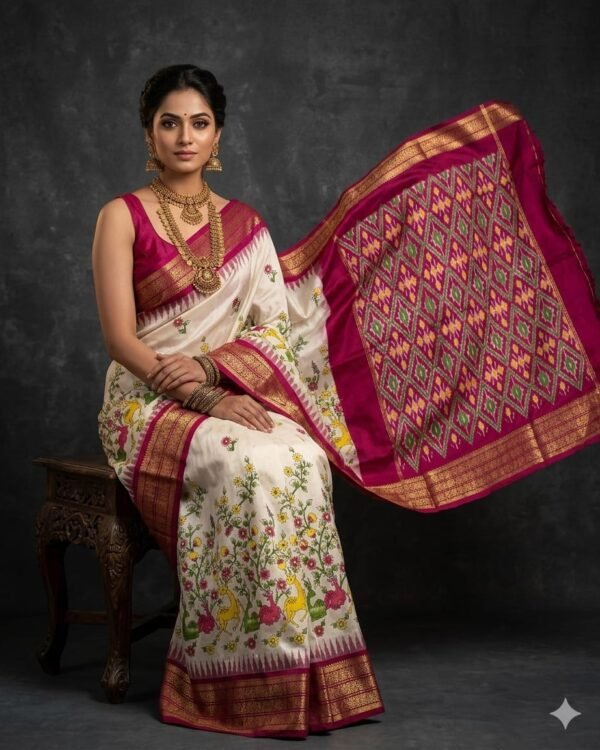 Ikkat silk sarees for bridal wear