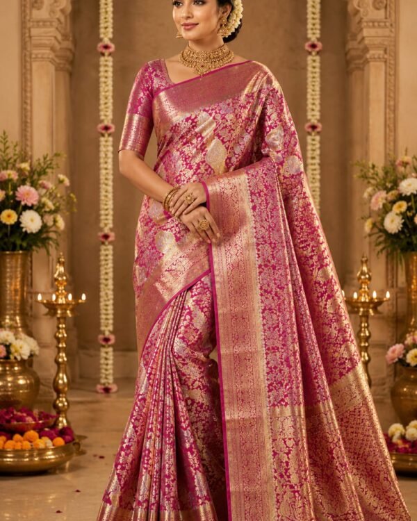 New Pure kanchipattu tissue Meenakari