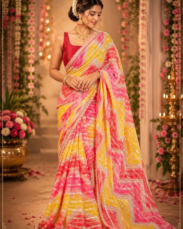Pure handloom georgette sarees with tissue