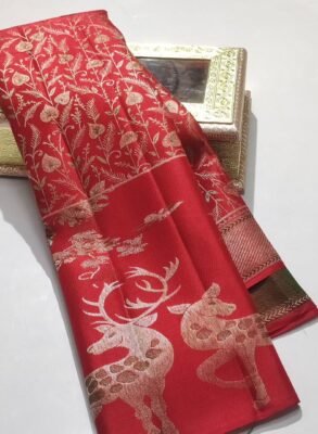 Pure kanchipattu resham warp meenakari 1g