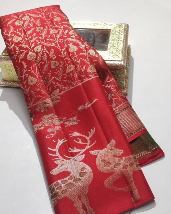 Pure kanchipattu resham warp meenakari 1g