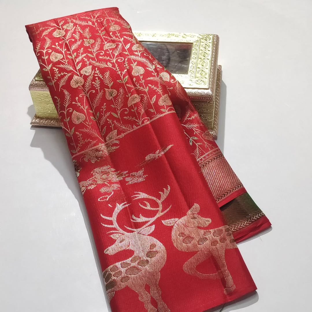 Pure kanchipattu resham warp meenakari 1g