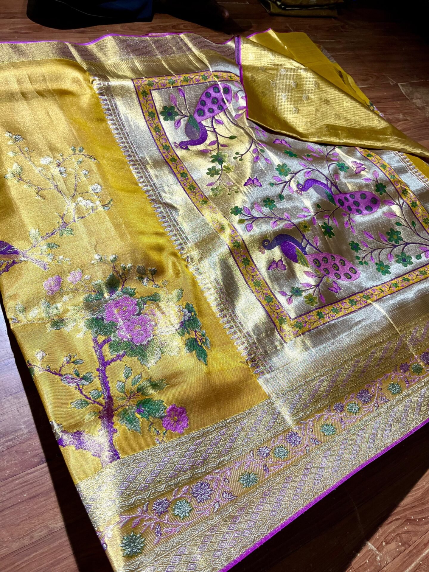New Pure kanchipattu tissue edge to Meenakari 17 Pure kanchipattu tissue edge to Meenakari