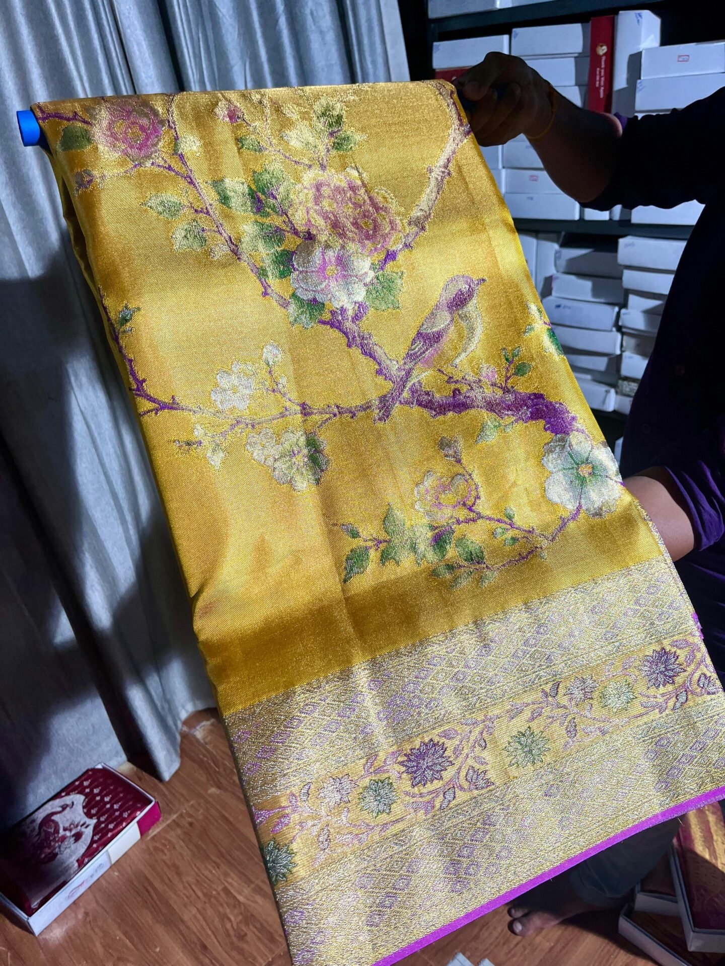 New Pure kanchipattu tissue edge to Meenakari 2 New Pure kanchipattu tissue edge to Meenakari - Image 2