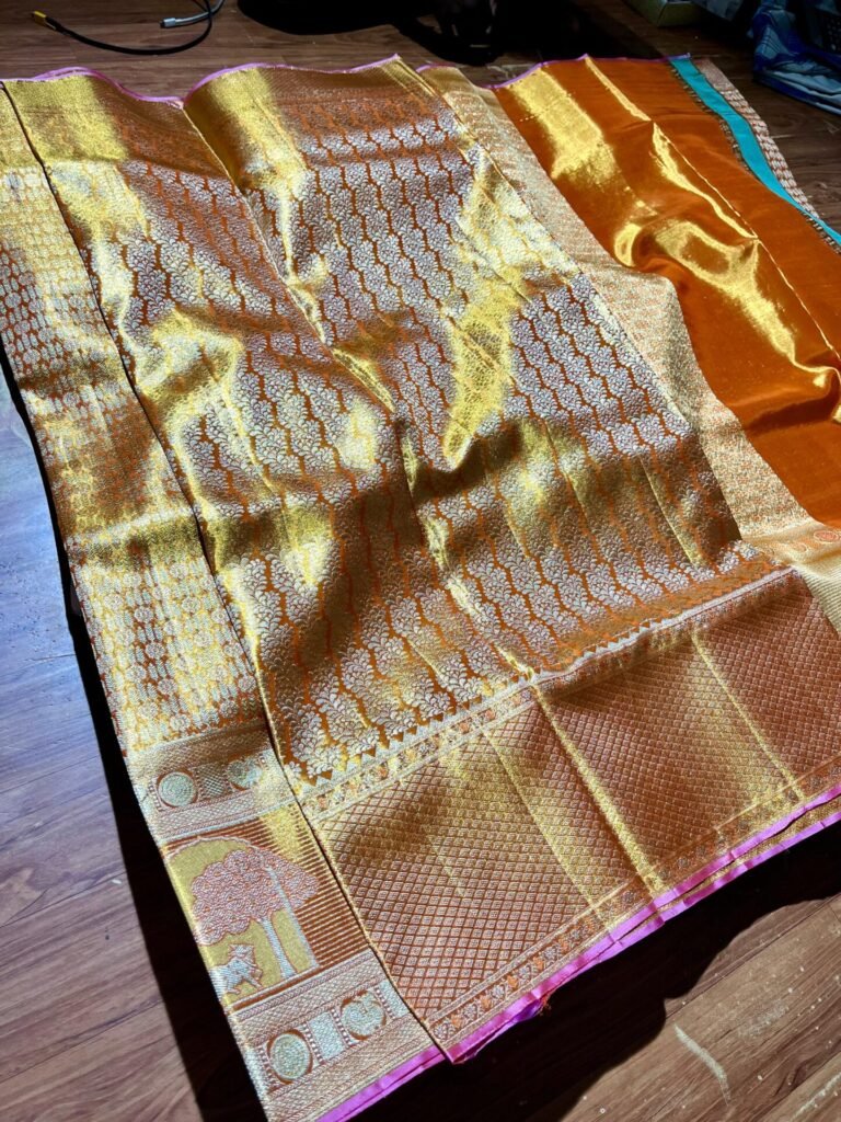 Pure kanchipattu tissue kalanjali brocade butta designs 
