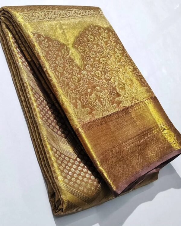 Pure kanchipattu tissue pastel meena brocade