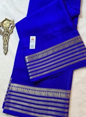 Navy Blue Pure crepe Mysore silk sarees