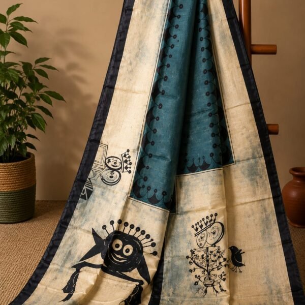 New Bishnupuri Handloom pure silk hand-painted saree