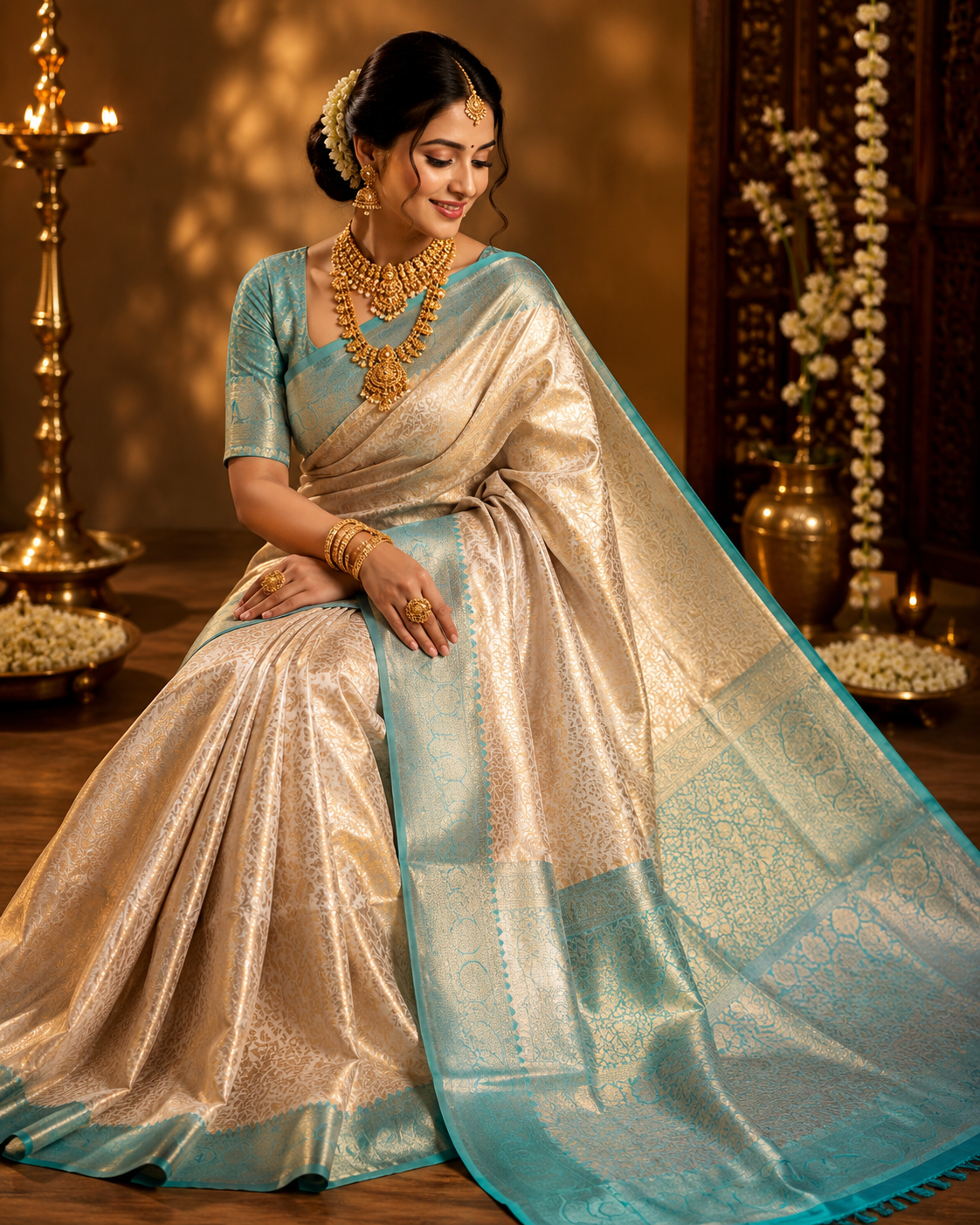 New High-end bridal wear Pure Kanchipuram silk saree 1 New High-end bridal wear Pure Kanchipuram silk saree