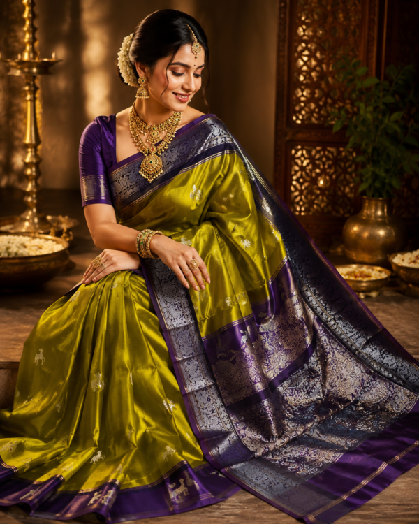 New Pure Kanchipuram silk Gold Jarie weaving Butta