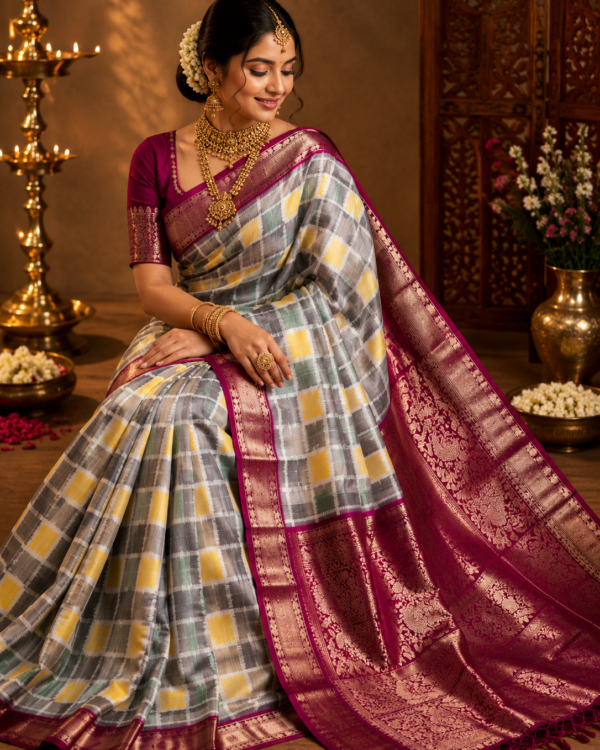 Pure Ikkath silk Handloom saree