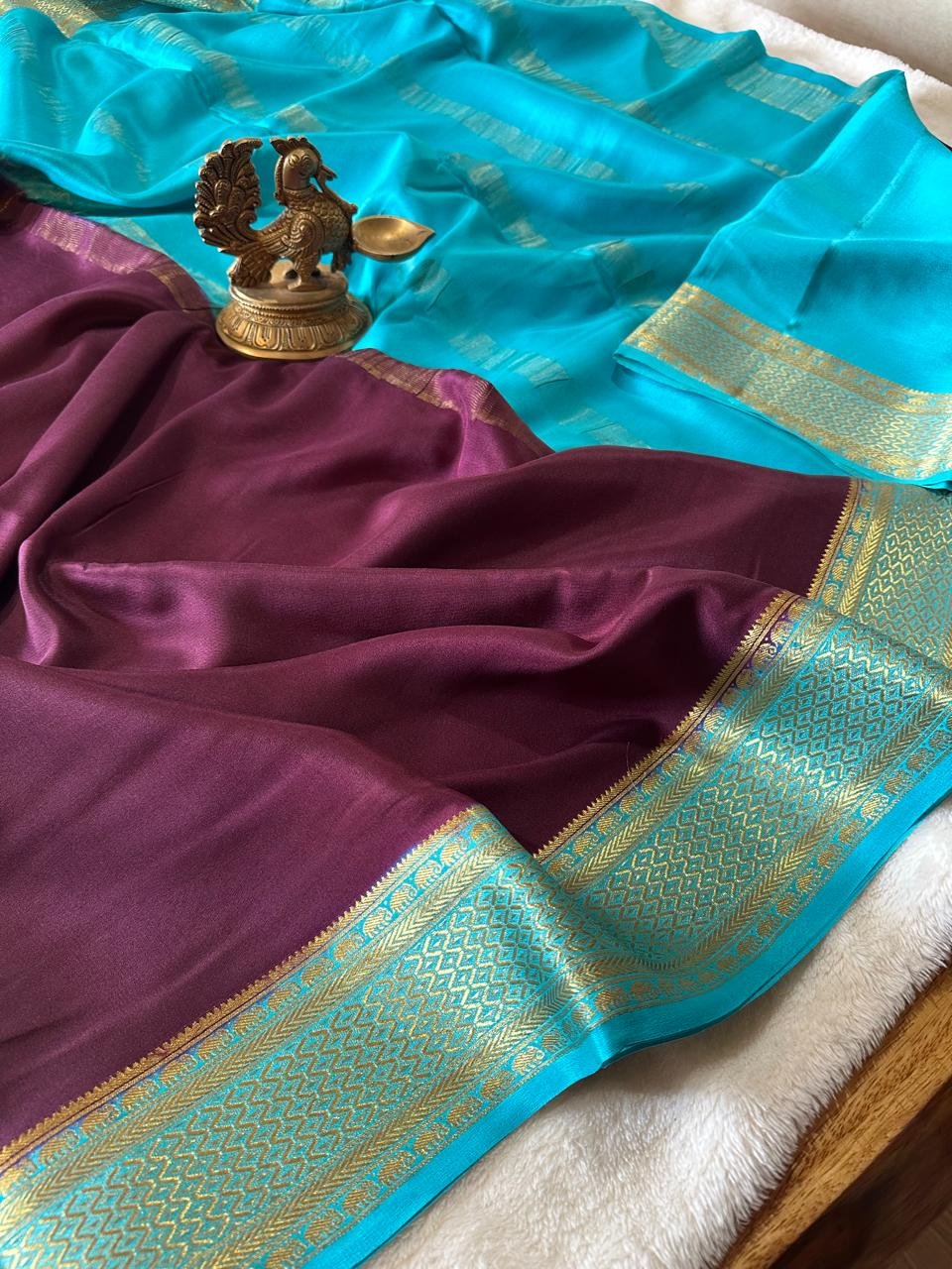 Pure crepe Mysore silk sarees 2 Pure crepe Mysore silk sarees - Image 2