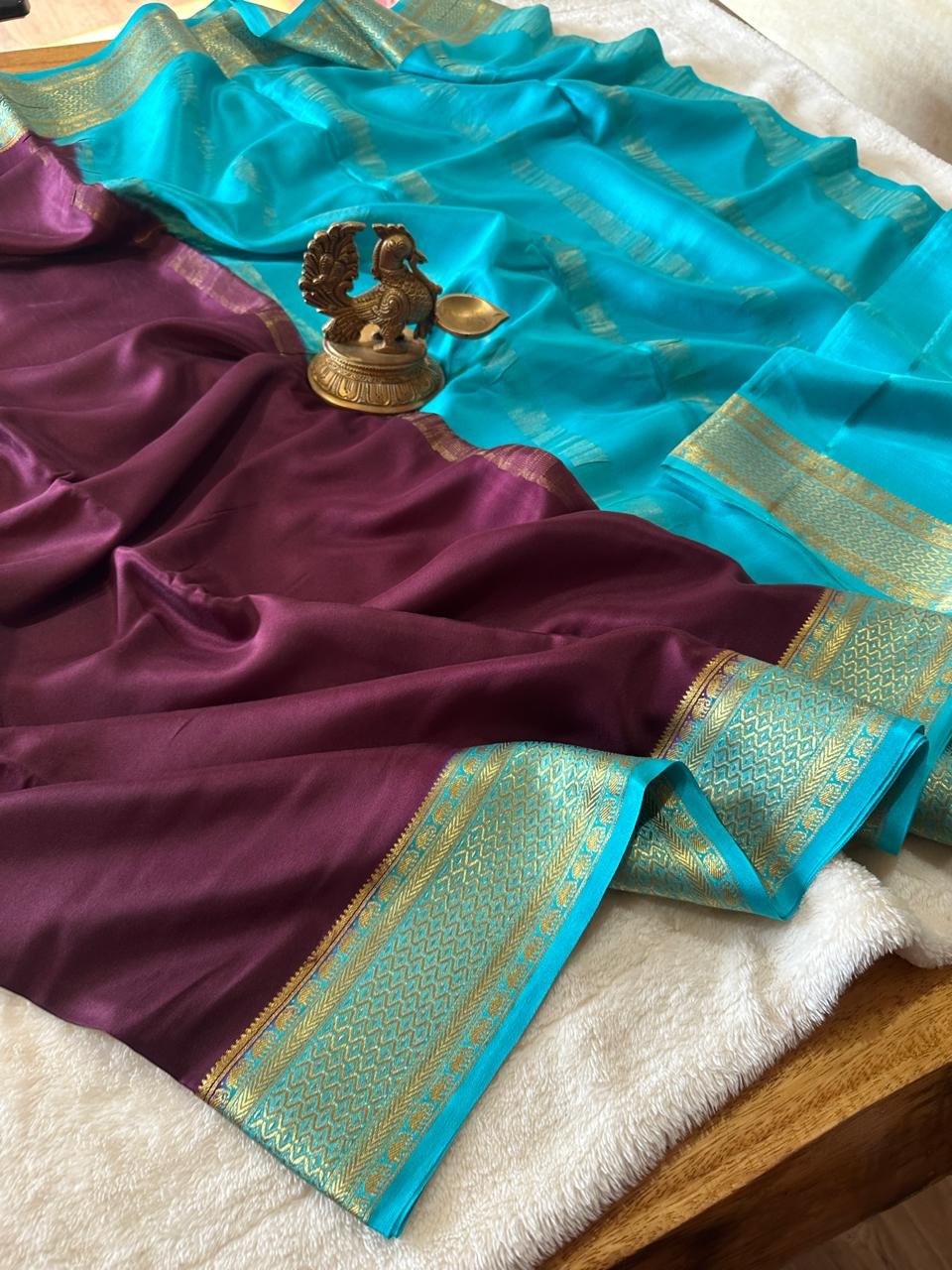 Pure crepe Mysore silk sarees 3 Pure crepe Mysore silk sarees - Image 3