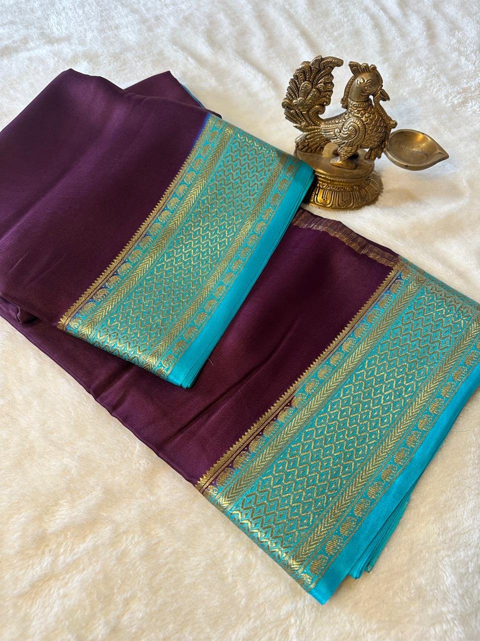 Pure crepe Mysore silk sarees 4 Pure crepe Mysore silk sarees - Image 4