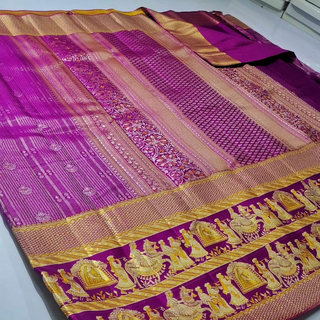 Pure kanchipattu edge to edge resham warp brocade designs 24 Pure kanchipattu edge to edge resham warp brocade designs