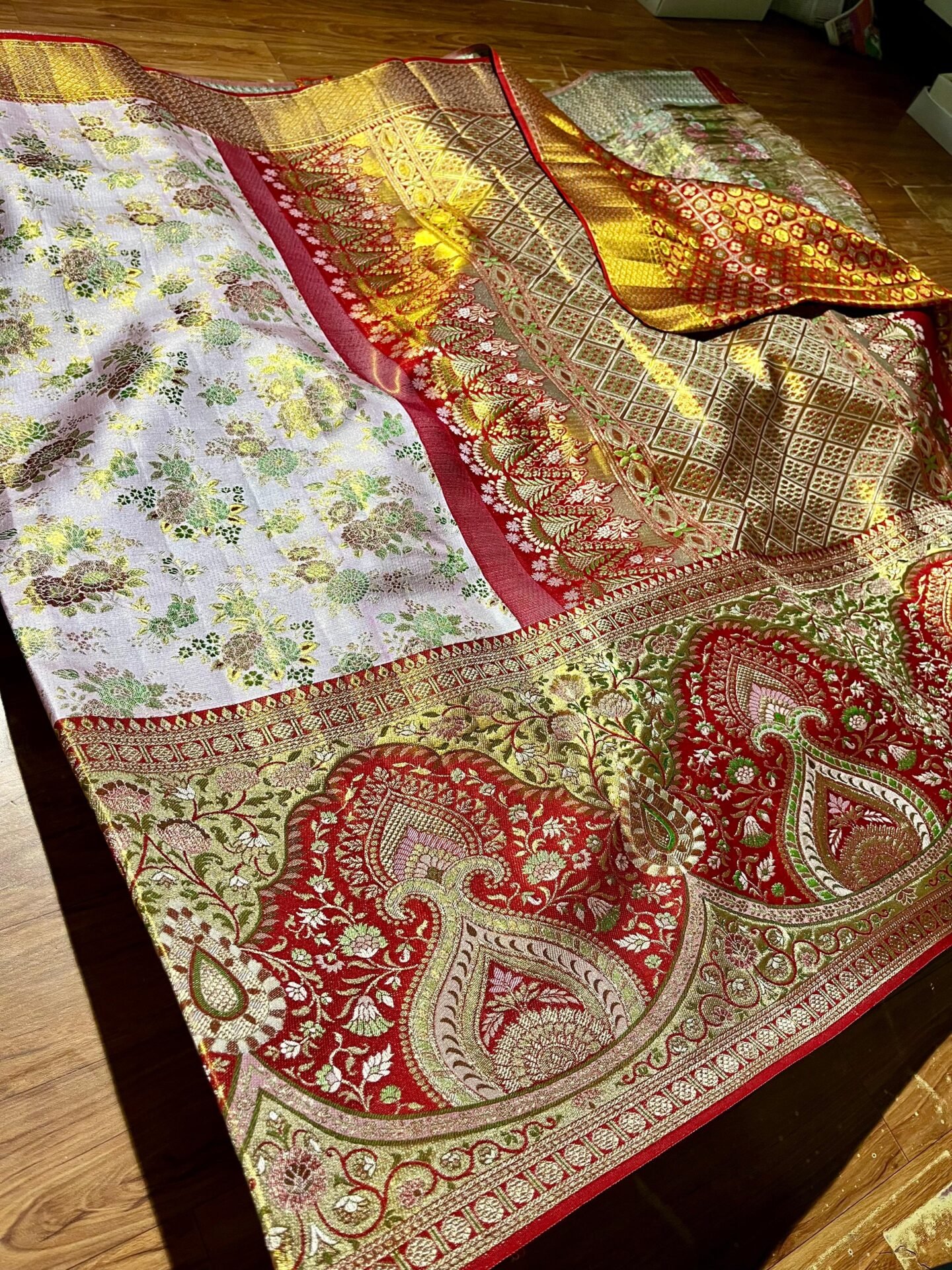 Pure kanchipattu resham double warp Meena brocade 2 Pure kanchipattu resham double warp Meena brocade