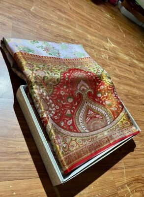 Pure kanchipattu resham double warp Meena brocade