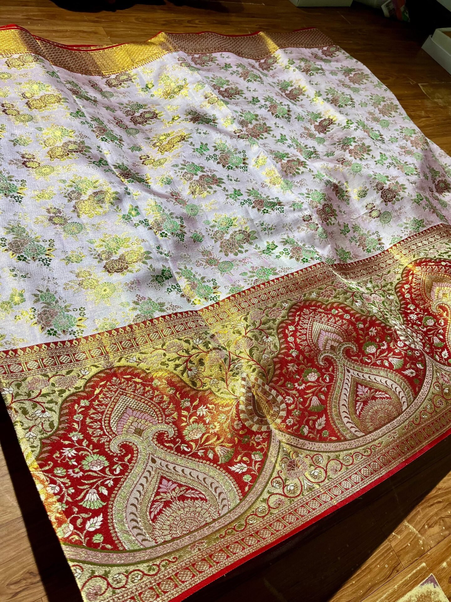 Pure kanchipattu resham double warp Meena brocade 3 Pure kanchipattu resham double warp Meena brocade - Image 3