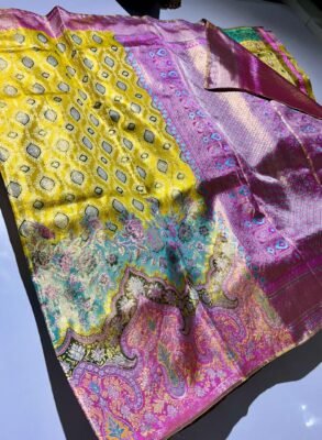 Special Pure Kanchipuram Resham warp Meena work designs