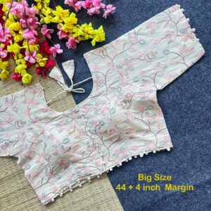 Pure Cotton Thread Sequence and Embroidery Work Blouse