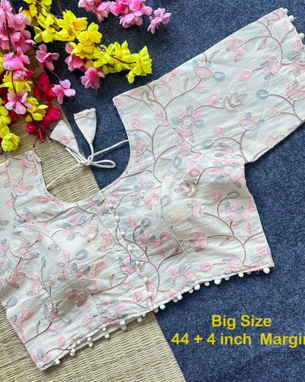 Pure Cotton Thread Sequence and Embroidery Work Blouse