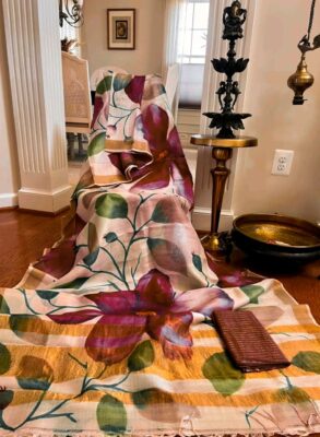 Zari border pure handloom tussar saree