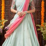 Aqua Blue Tissue Kalamkari Lehenga SetWhatsApp Image 2026 01 28 at 11.52.09 AM