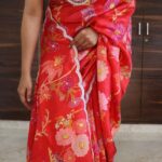 Beautiful floral printed pure crepe silk sarees