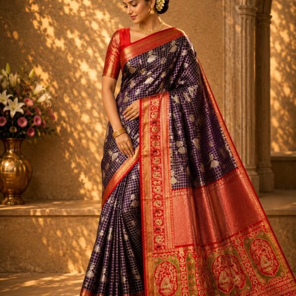 Bridal wear pure kanchipattu tissue brocade 