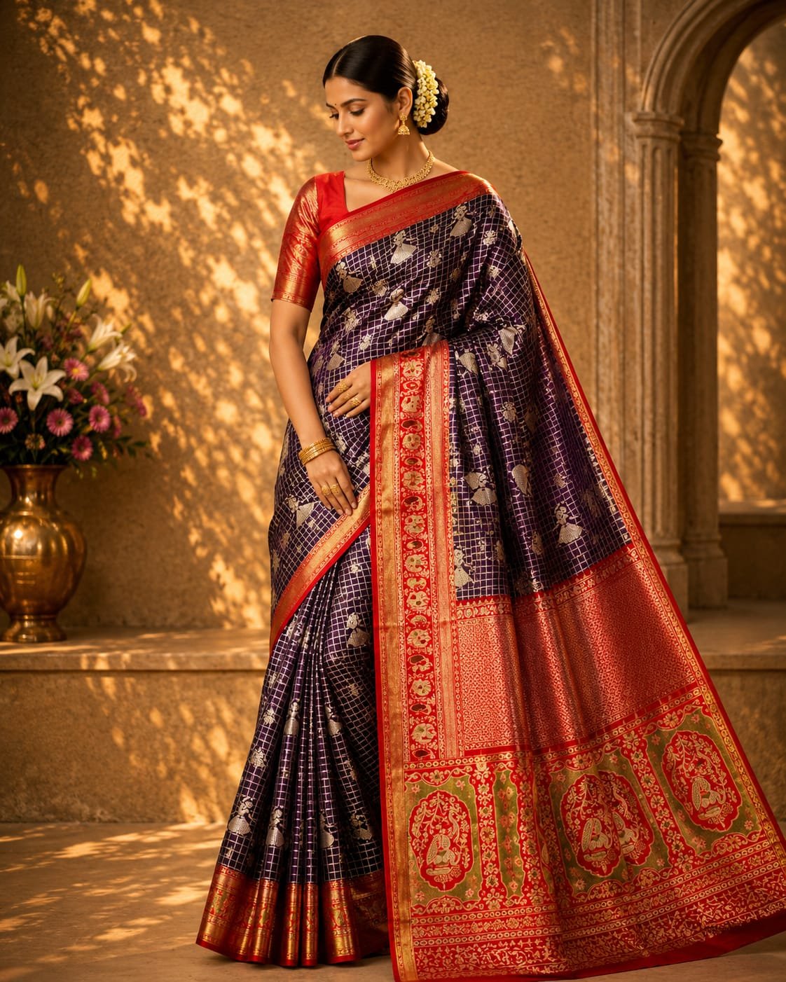 Bridal wear pure kanchipattu tissue brocade 
