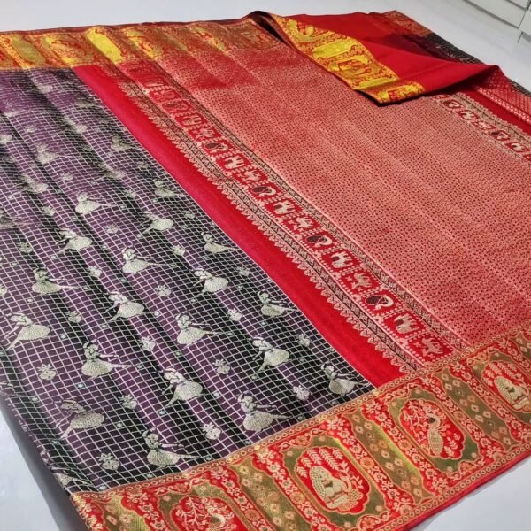Buy Pure Kanchipuram Resham Meenakari Bridal Kanchipuram Collections – 40% Off | Wedding Silk Collection