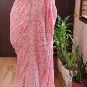 Chikankari with a sequence shine on Pure georgette
