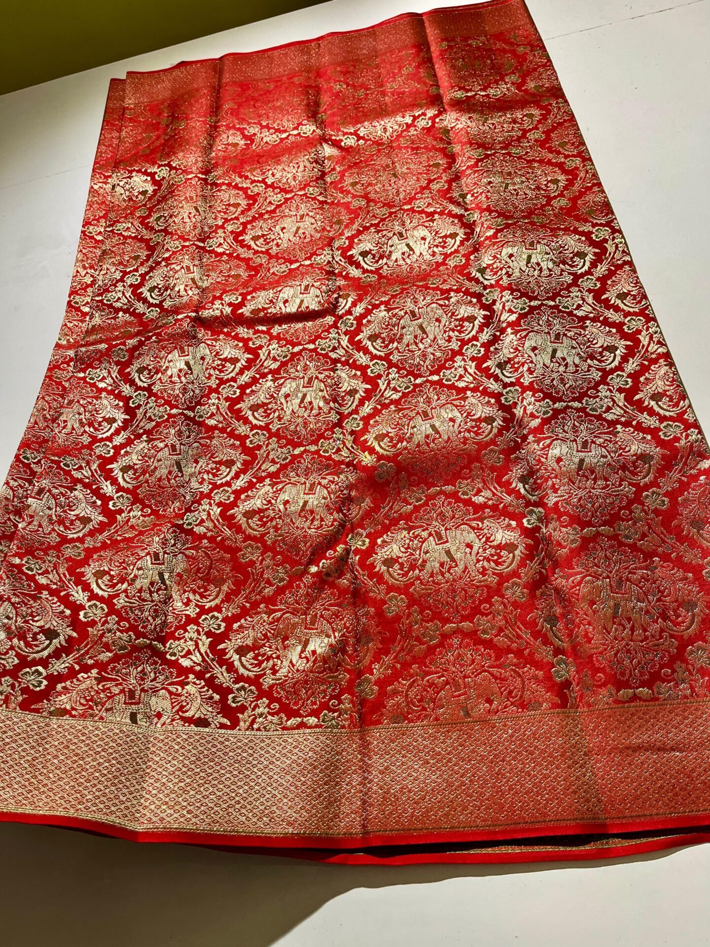 Pure kanchipattu tissue edge to edge floral Meena brocade designs 3 Pure kanchipattu tissue edge to edge floral Meena brocade designs - Image 3