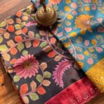 Kalamkari Print Pure Tussar Silk Saree Silk Mark Certified Sarees | Eflina Silk Mark Certified Sarees