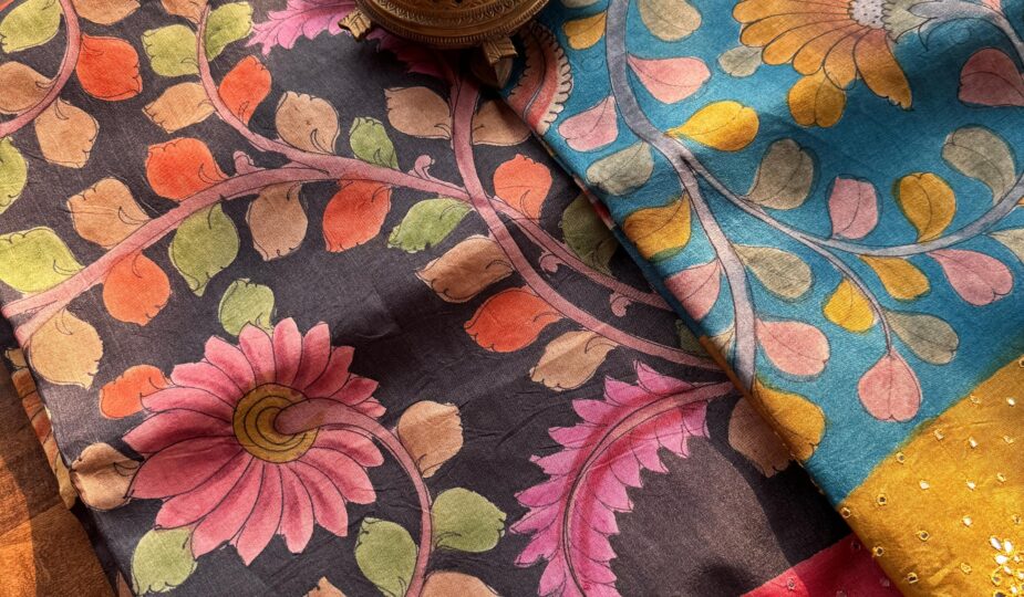 Kalamkari Print Pure Tussar Silk Saree Silk Mark Certified Sarees | Eflina Silk Mark Certified Sarees