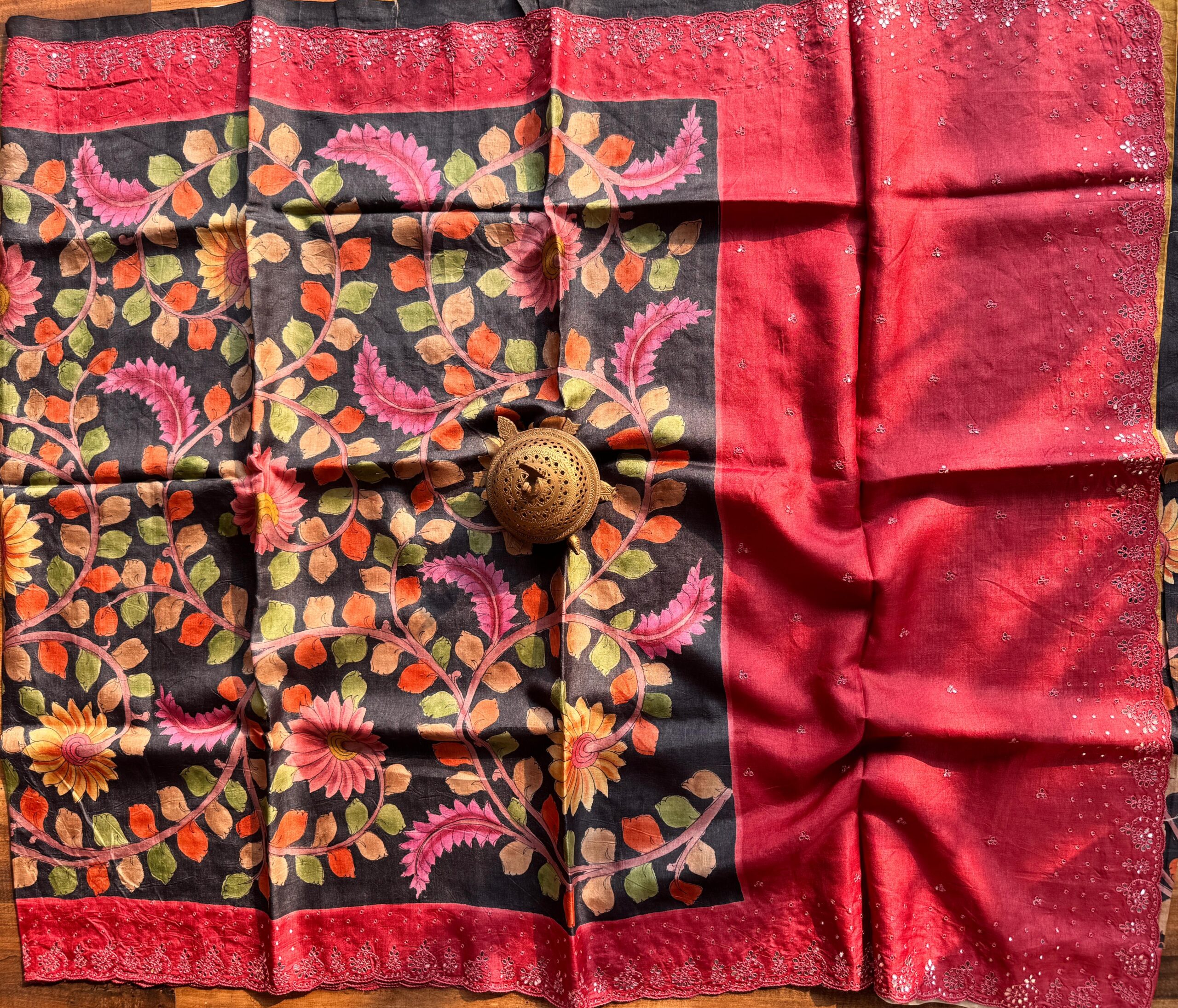 Special Kalamkari Print Pure Tussar Silk Saree 4 Special Kalamkari Print Pure Tussar Silk Saree - Image 4