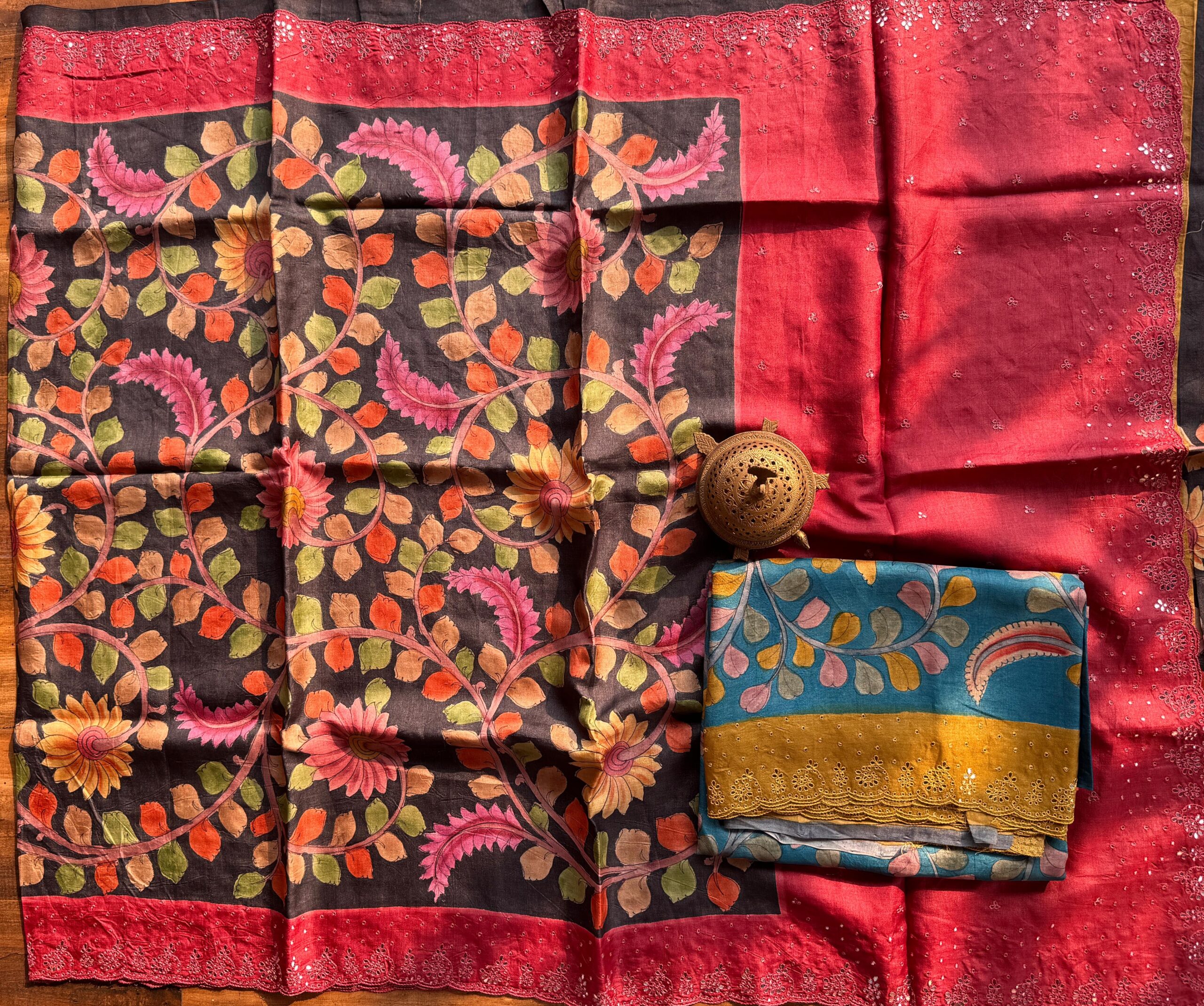 Special Kalamkari Print Pure Tussar Silk Saree 2 Special Kalamkari Print Pure Tussar Silk Saree - Image 2