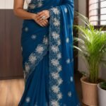 Party Wear Saree Collections – Eflina 15 New Blue munga silk saree