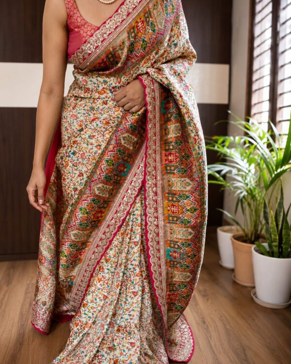 New Embossed Kashmiri kani brocade silk saree