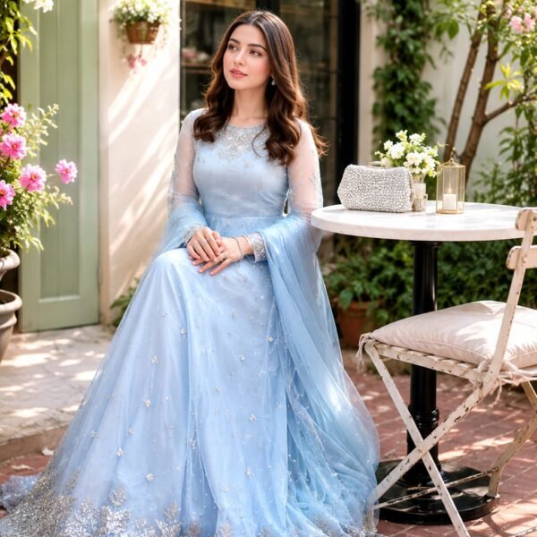 Blue Dress Party Wear Dress