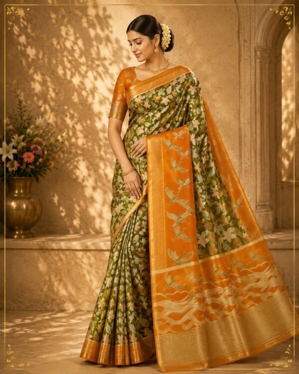 Bridal wear pure kanchipattu tissue