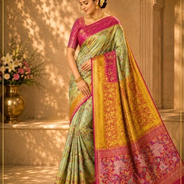 Bridal wear pure kanchipattu tissue