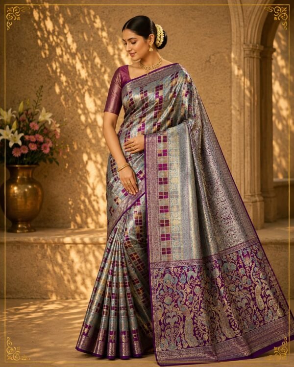 Bridal wear pure kanchipattu tissue brocade 