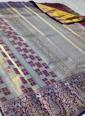 Bridal wear pure kanchipattu tissue brocade 