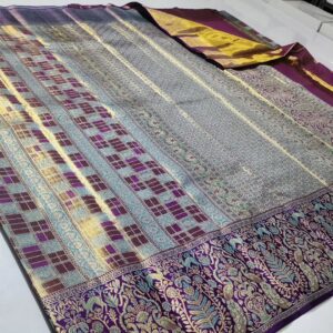 Bridal wear pure kanchipattu tissue brocade 