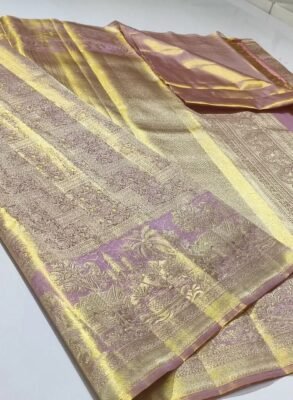 Bridal wear pure kanchipattu tissue brocade
