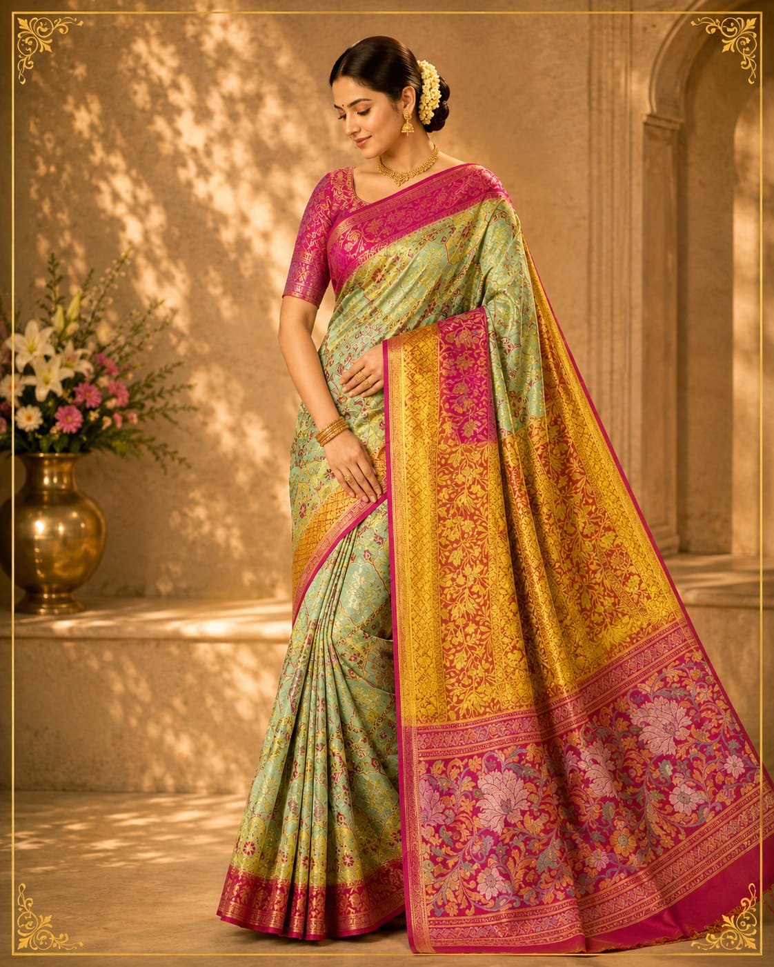 Bridal wear pure kanchipattu tissue